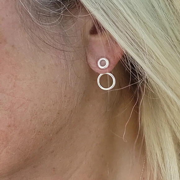 🔥LAST PAIR🔥 Front/Back Double Bubble Stud Earrings - Picture 5 of 7